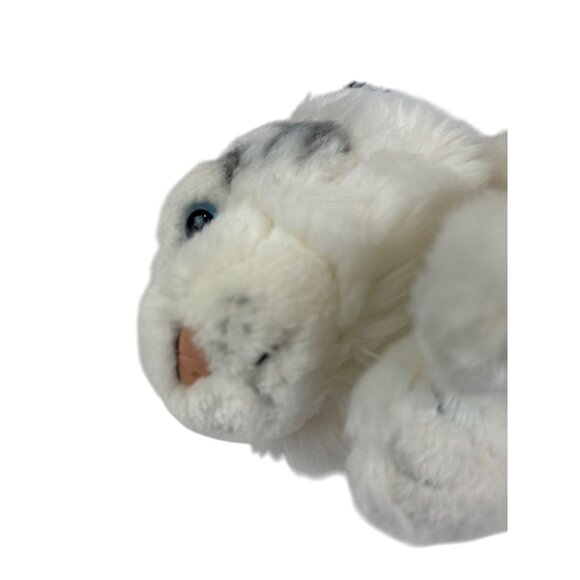 Stuffed White Tiger Plush Toy With Black Stripes and Blue Eyes Baby - Picture 6 of 9